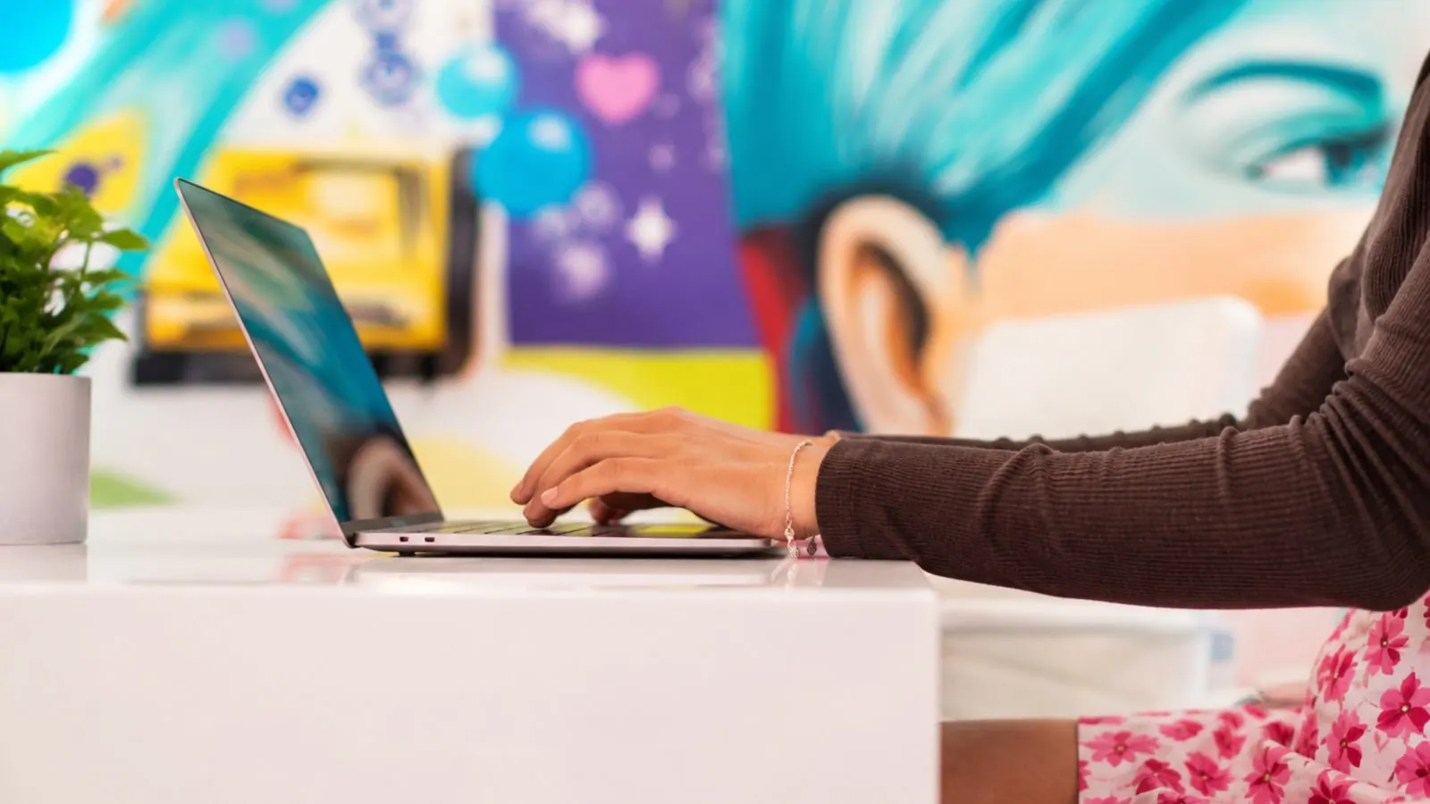 Digital campaign work on a laptop