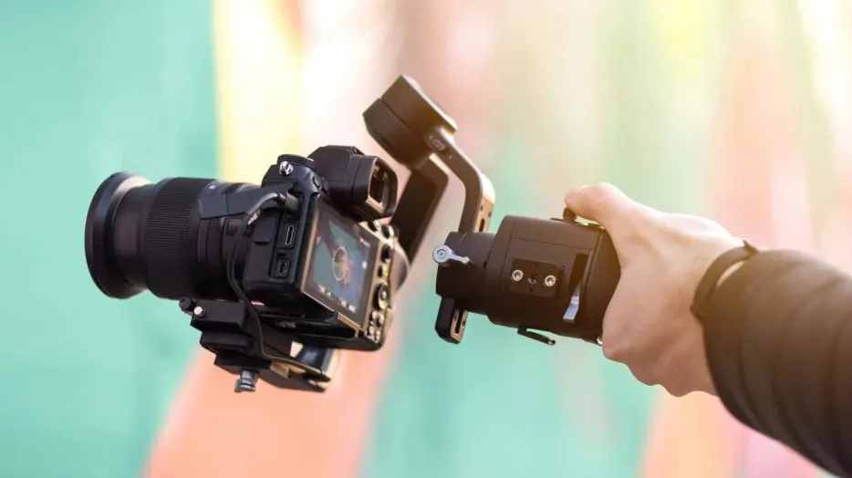 Camera on a gimbal during a brand shoot